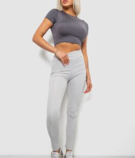 Лосины женские однотонные, цвет светло-серый, 214R155