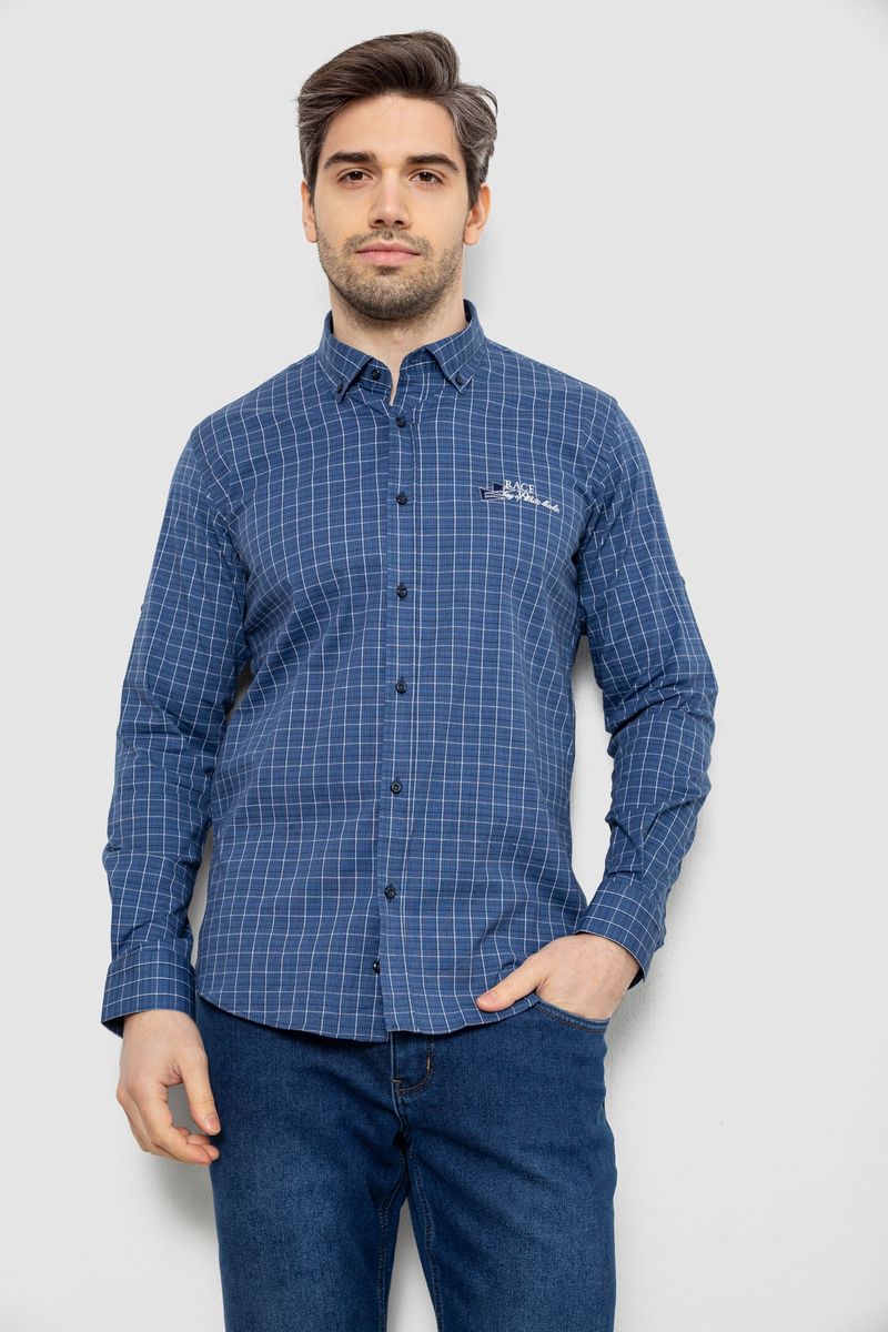 Рубашка мужская в клетку c принтом