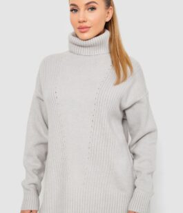 Свитер — гольф женский шерстяной, цвет светло-серый, 244R2050