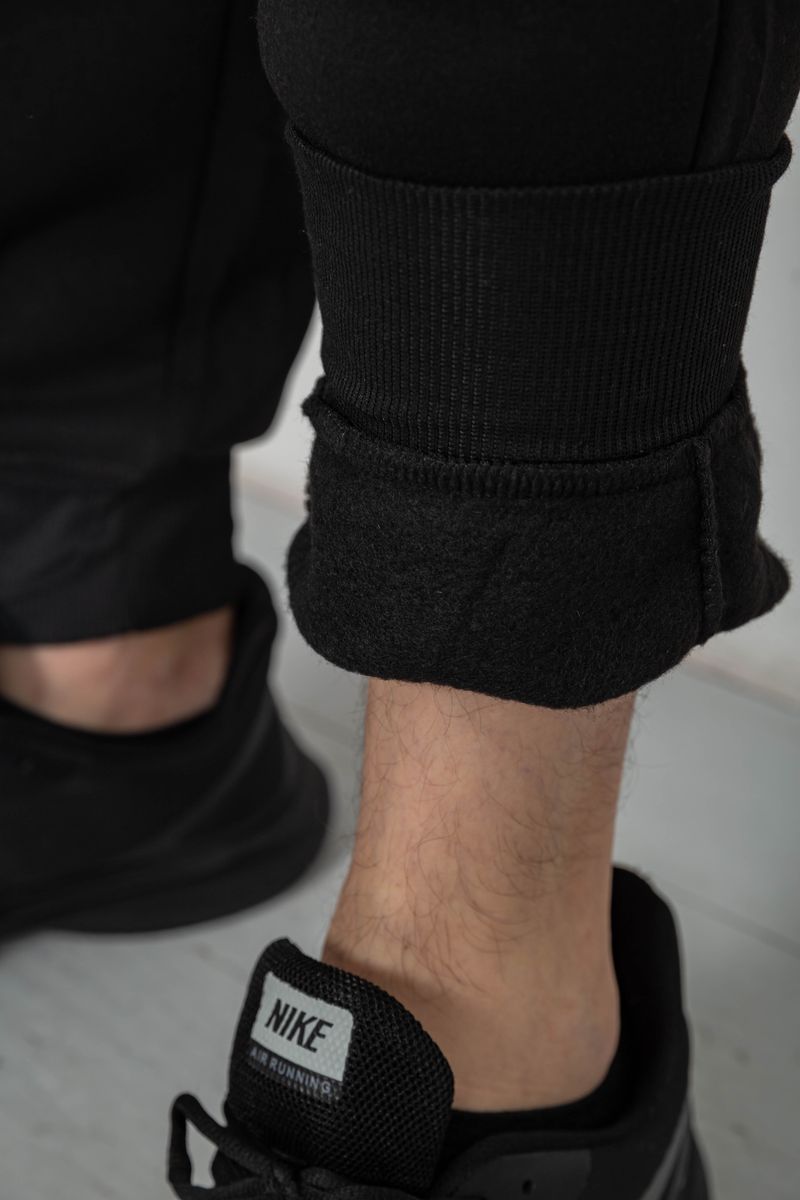 Спортивные штаны мужские на флисе, цвет черный, 244R6120 — изображение 6