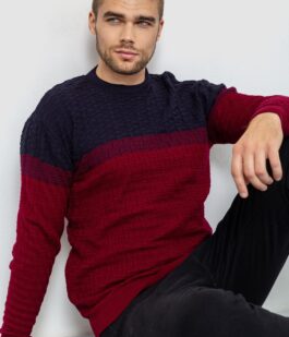 Свитер мужской, цвет сине-бордовый, 161R883