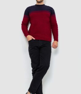 Свитер мужской, цвет сине-бордовый, 161R883