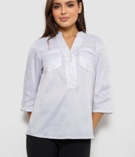 Блуза однотонная, цвет белый, 230R96-1