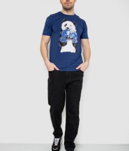 Футболка мужская с принтом, цвет синий, 244R5996