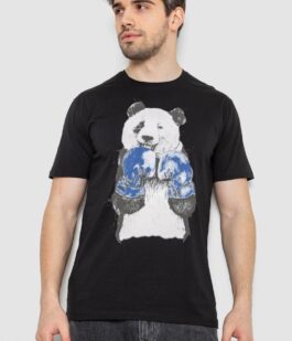 Футболка мужская с принтом, цвет черный, 244R5996