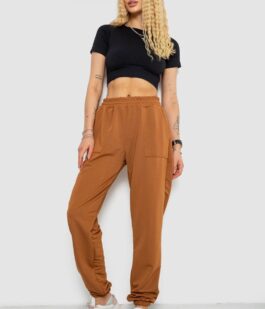 Спортивные штаны женские, цвет коричневый, 238R347-1