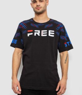 Футболка мужская с принтом, цвет черный, 244R6738B