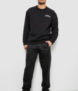 Спортивные штаны мужские однотонные, цвет черный, 244R41668