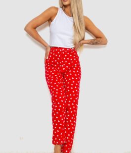 Штаны женские домашние, цвет красный, 238R57854-1