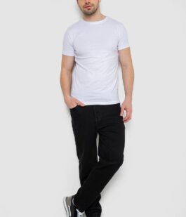 Футболка мужская однотонная базовая, цвет белый, 244R2408