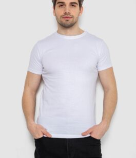 Футболка мужская однотонная базовая, цвет белый, 244R2408
