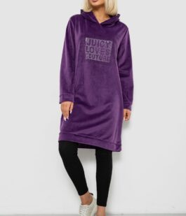 Туника женская однотонная велюровая, цвет фиолетовый, 257R338