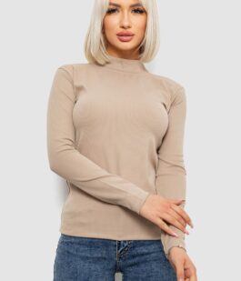 Гольф женский однотонный в рубчик, цвет бежевый, 214R332