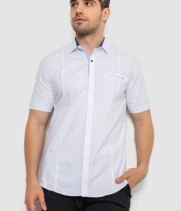 Рубашка мужская однотонная классическая, цвет белый, 214R7108