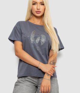 Футболка женская с принтом, цвет серый, 221R2803