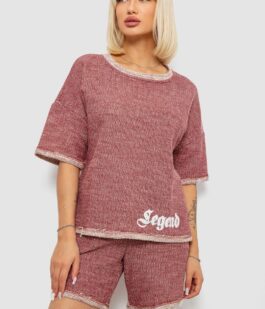 Костюм женский повседневный, цвет бордовый, 257R604