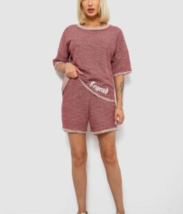 Костюм женский повседневный, цвет бордовый, 257R604