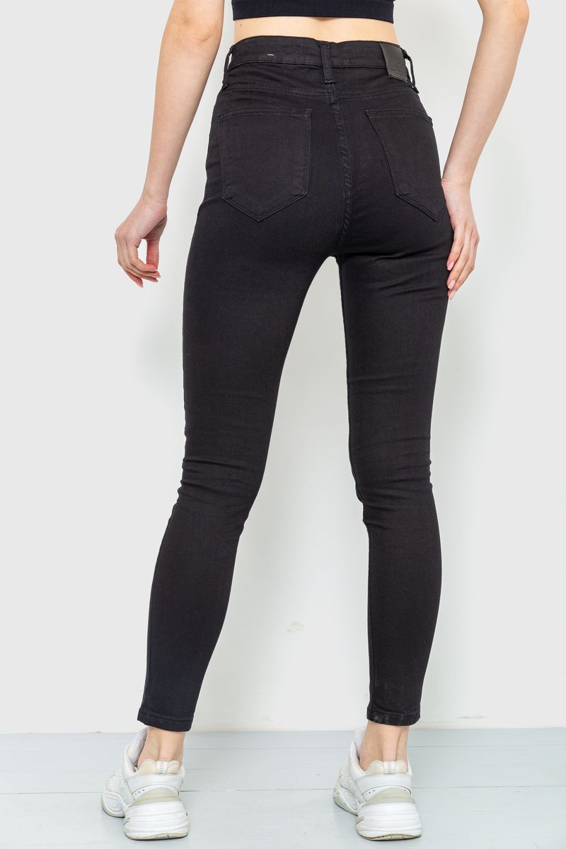 Джинсы женские skinny, цвет черный, 186R0028 — изображение 4