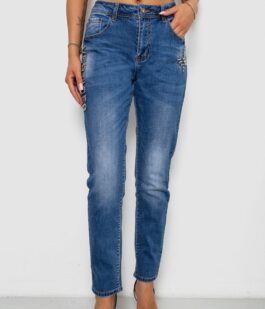Джинсы женские однотонные Skinny, цвет синий, 244RVE-827