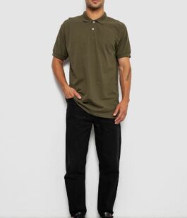 Поло мужское однотонное, цвет хаки, 244R465