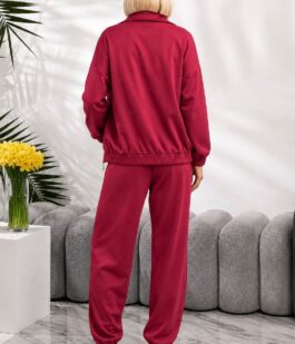 Костюм женский повседневный, цвет бордовый, 257R133