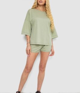 Костюм женский повседневный, цвет оливковый, 238R6628