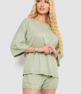 Костюм женский повседневный, цвет оливковый, 238R6628