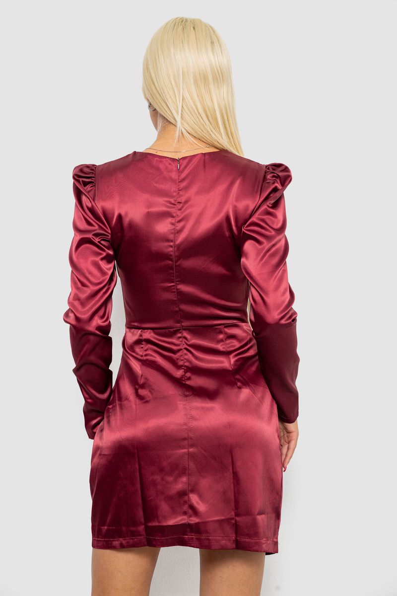 Платье женское однотонное нарядное, цвет бордовый, 244R379 — изображение 4