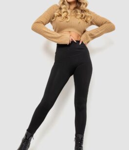 Лосины бесшовные на флисе, цвет черный, 139RW822