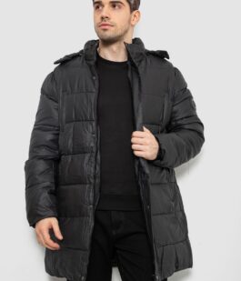 Куртка мужская зимняя удлиненная, цвет черный, 244RH76-10