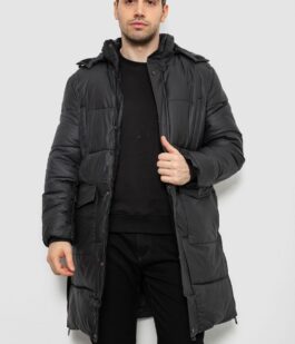 Куртка мужская зимняя удлиненная, цвет черный, 244RH76-30