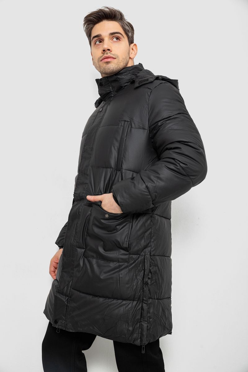 Куртка мужская зимняя удлиненная, цвет черный, 244RH76-30 — изображение 4