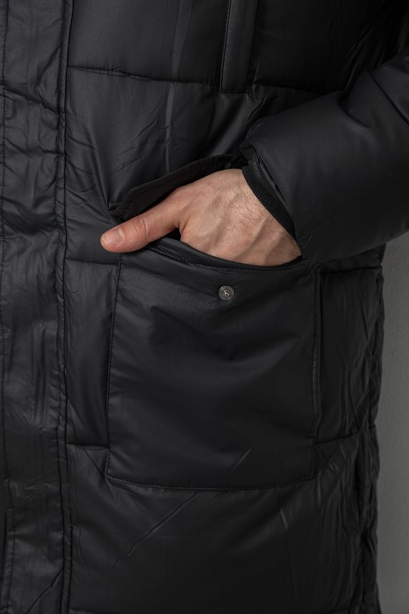 Куртка мужская зимняя удлиненная, цвет черный, 244RH76-30 — изображение 6