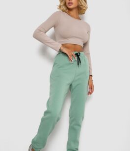 Спортивные штаны женские на флисе, цвет мятный, 238R57020