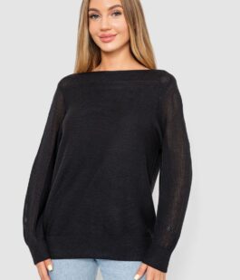 Кофта женская с манжетами, цвет черный, 244R999