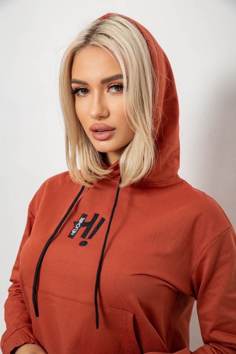 Спортивный костюм женский двухнитка, цвет терракотовый, 214R1419-003 — изображение 5