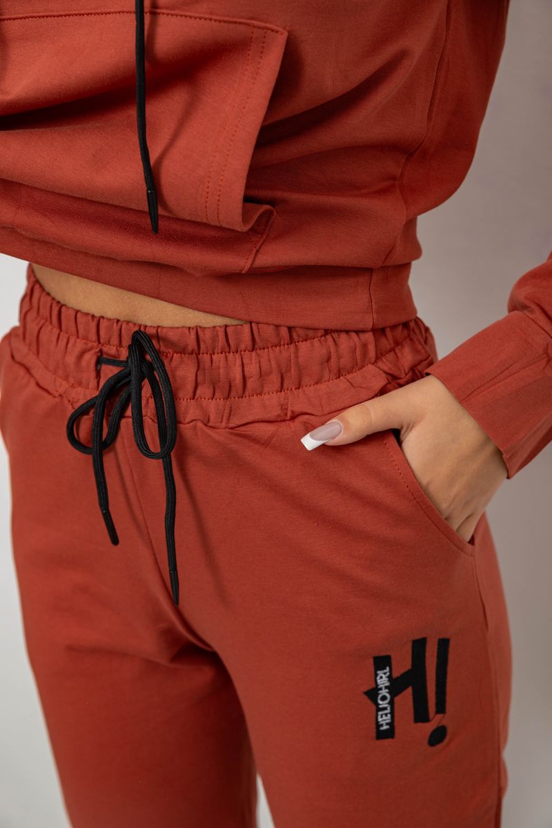Спортивный костюм женский двухнитка, цвет терракотовый, 214R1419-003 — изображение 6