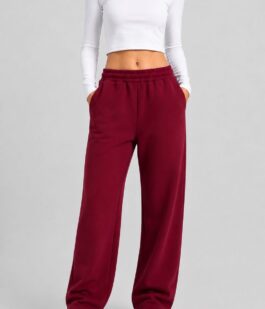 Спортивные штаны женские однотонные, цвет бордовый, 257R650