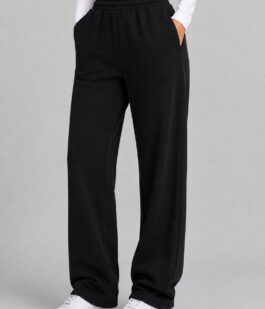 Спортивные штаны женские однотонные, цвет черный, 257R650