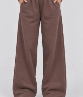 Спортивные штаны женские однотонные, цвет коричневый, 257R650