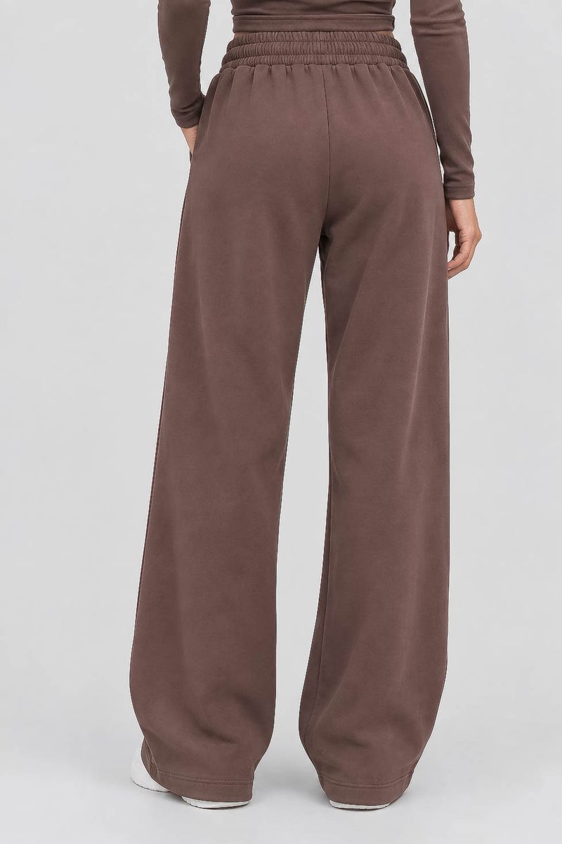Спортивные штаны женские однотонные, цвет коричневый, 257R650 — изображение 4
