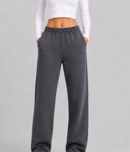 Спортивные штаны женские однотонные, цвет серый, 257R650