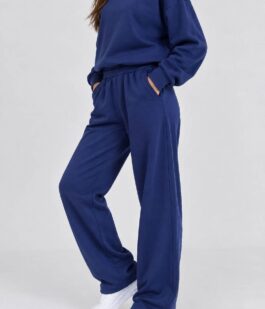 Спортивный костюм женский однотонный, цвет синий, 244R1008-10