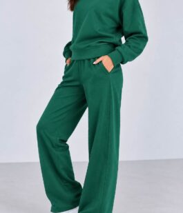 Спортивный костюм женский однотонный, цвет зеленый, 244R1008-10