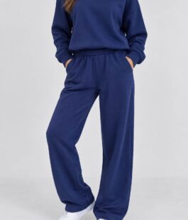 Спортивный костюм женский однотонный, цвет синий, 244R1008-10