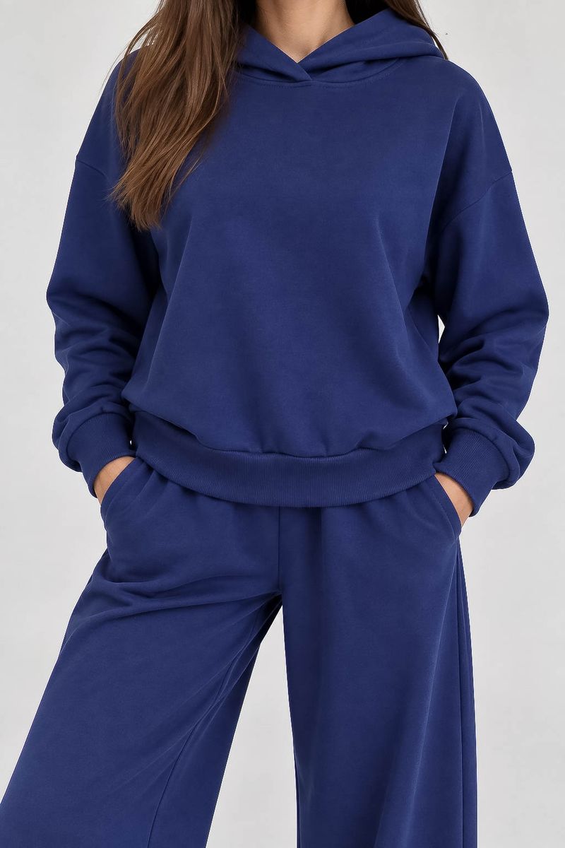 Спортивный костюм женский однотонный, цвет синий, 244R1008-10 — изображение 4