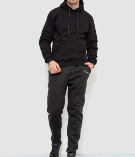 Спорт штаны мужские на флисе, цвет черный, 238R56910