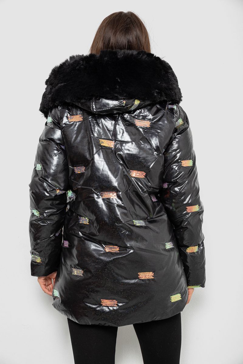 Куртка женская зимняя короткая, цвет черный, 244R22-832 — изображение 5