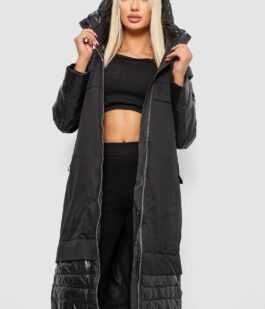 Куртка женская длинная демисезонная, цвет черный, 244R796