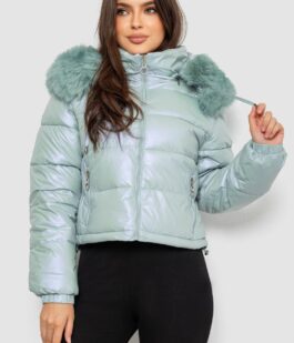 Куртка женская демисезонная короткая, цвет мятный, 244R23-9